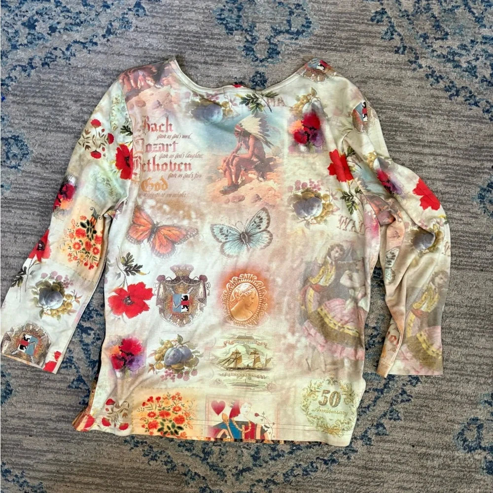 Mechant Women's Western Graphic Long Sleeve Top - Picture 2 of 2